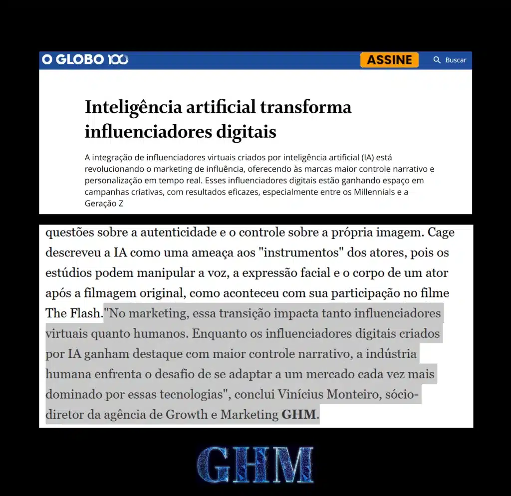 Reportagem GHM - O Globo - Agência de Marketing Digital e Growth