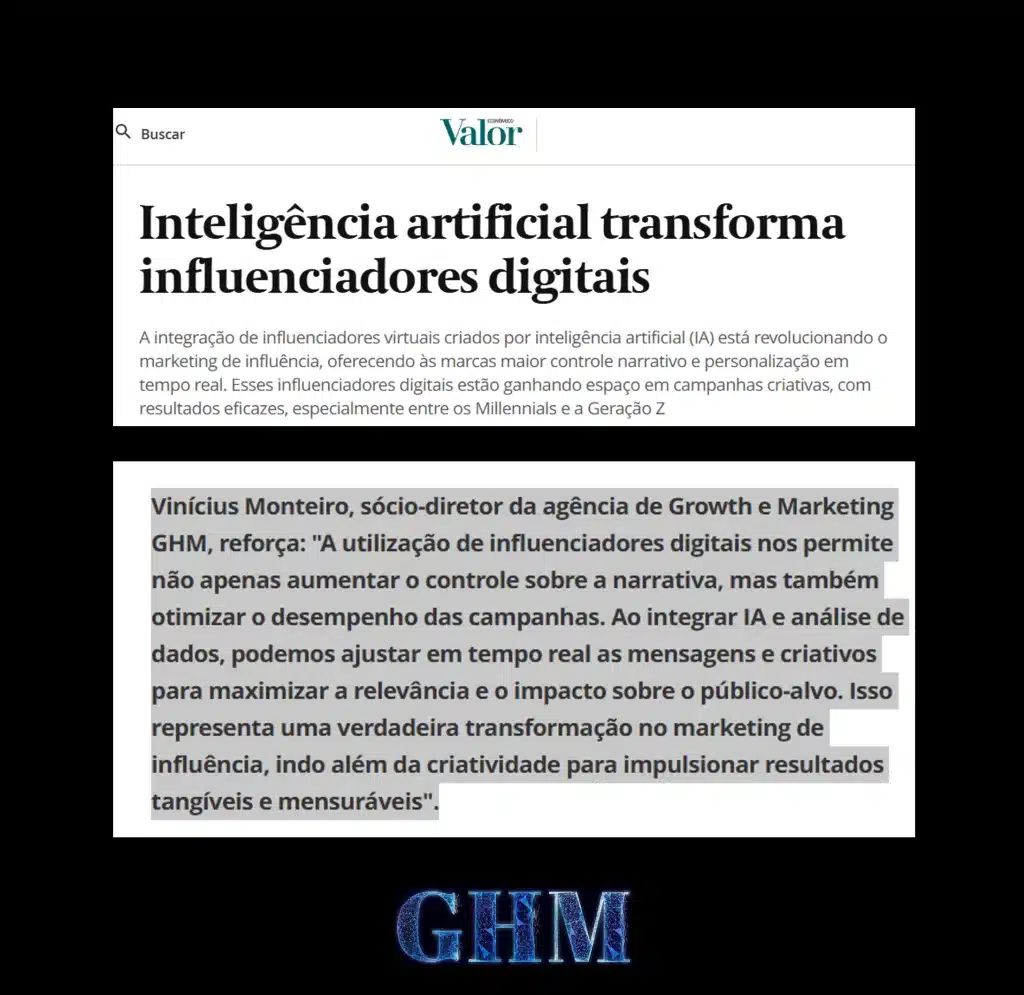 Reportagem Valor Econômico - Agência de Marketing Digital, Growth e E-commerce